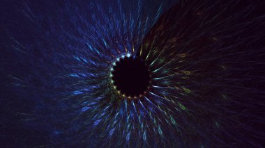 3B elle hazırlanmış soyut teknoloji fraktal arkaplan