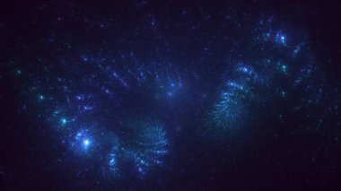 3B el ile soyut fraktal ışık arkaplanı oluşturma