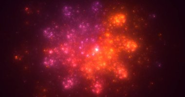 3D, soyut fraktal arkaplan astronotu göksel mucizelere ve galaksilere hayran.