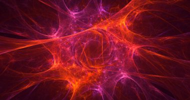 3B el ile soyut fraktal ışık arkaplanı oluşturma