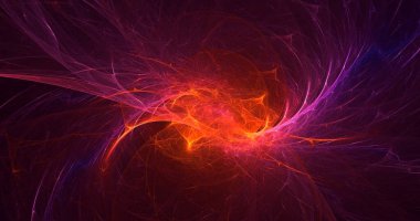 3B el ile soyut fraktal ışık arkaplanı oluşturma