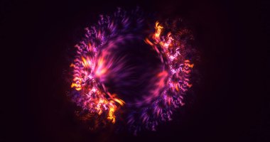 3B el ile soyut fraktal ışık arkaplanı oluşturma