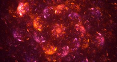 Soyut çok renkli fraktal ışık arkaplanı 3B görüntüleme