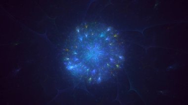 Soyut çok renkli fraktal ışık arkaplanı 3B görüntüleme