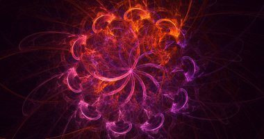 Soyut çok renkli fraktal ışık arkaplanı 3B görüntüleme
