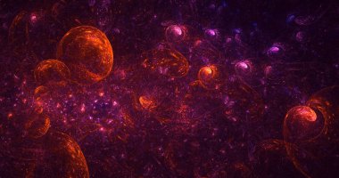 Soyut çok renkli fraktal ışık arkaplanı 3B görüntüleme