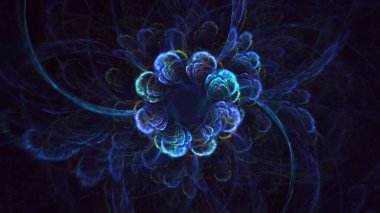 3B elle hazırlanmış soyut fantezi ışık fraktal arkaplan