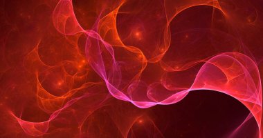 3B el ile soyut çok renkli fraktal ışık arkaplanı oluşturma