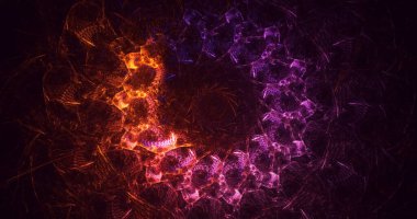 3B elle hazırlanmış soyut fantezi ışık fraktal arkaplan