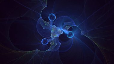 3B elle hazırlanmış soyut alan ve nebula arkaplanı 