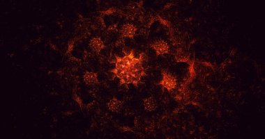 3B elle hazırlanmış soyut teknoloji fraktal arkaplan