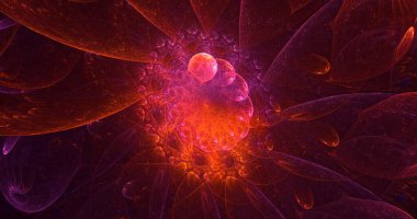 3B elle hazırlanmış soyut teknoloji fraktal arkaplan