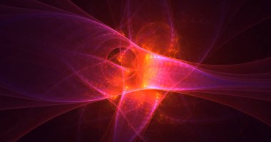 3B elle hazırlanmış soyut teknoloji fraktal arkaplan