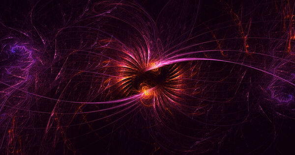 3D manual rendering abstract technology fractal background