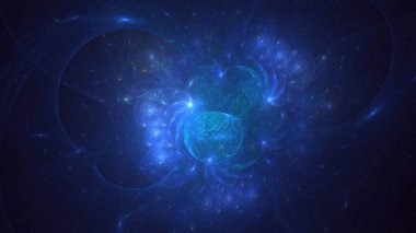 3B elle hazırlanmış soyut fantezi ışık fraktal arkaplan