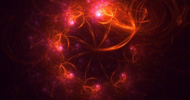 3B elle hazırlanmış soyut fantezi ışık fraktal arkaplan