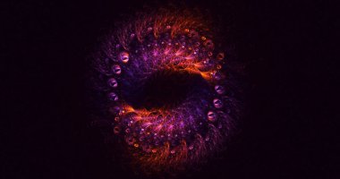 3B el ile soyut renkli fraktal ışık arkaplanı oluşturma