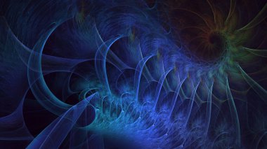 3B elle hazırlanmış soyut daire ışık arkaplanı