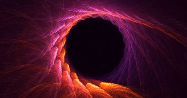 3B elle hazırlanmış soyut daire ışık arkaplanı