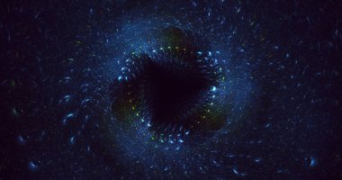 3B elle hazırlanmış soyut daire ışık arkaplanı