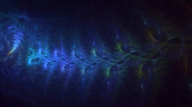 3B elle hazırlanmış soyut daire ışık arkaplanı