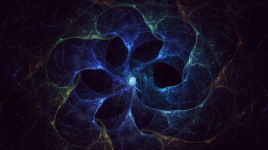 3B elle hazırlanmış soyut daire ışık arkaplanı