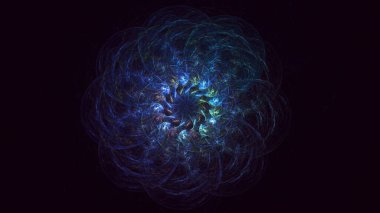 3B elle hazırlanmış soyut daire ışık arkaplanı