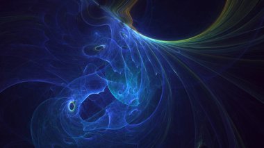 3B elle hazırlanmış soyut daire ışık arkaplanı