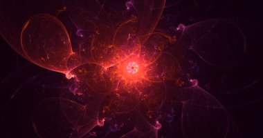 3B elle hazırlanmış soyut daire ışık arkaplanı