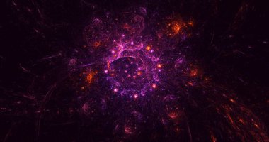 3B elle hazırlanmış soyut daire ışık arkaplanı