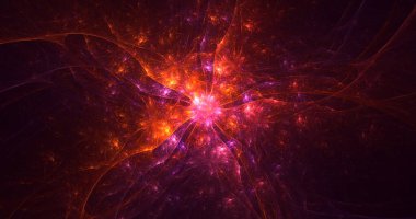 3B el ile soyut renkli fraktal ışık arkaplanı oluşturma