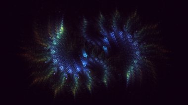 3B el ile soyut renkli fraktal ışık arkaplanı oluşturma