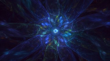 3B el ile soyut renkli fraktal ışık arkaplanı oluşturma