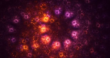 3B el ile soyut fraktal ışık arkaplanı oluşturma