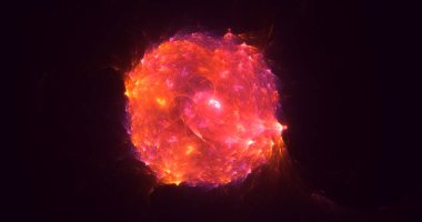 3B el ile soyut fraktal ışık arkaplanı oluşturma