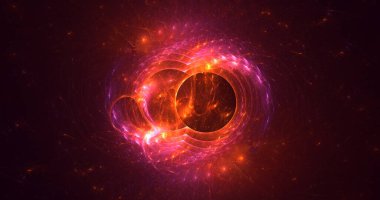 3B elle hazırlanmış soyut fantezi ışık fraktal arkaplan