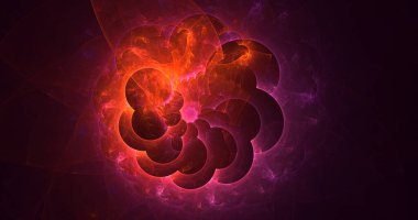 3D el ile soyut fraktal elektromanyetik arkaplan oluşturma 