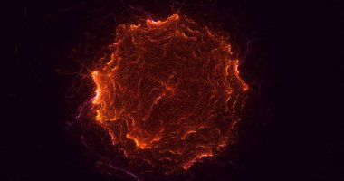 3D el ile soyut fraktal elektromanyetik arkaplan oluşturma 