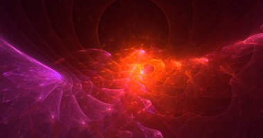 3D el ile soyut fraktal elektromanyetik arkaplan oluşturma 