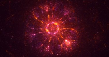 3B el ile soyut renkli fraktal ışık arkaplanı oluşturma