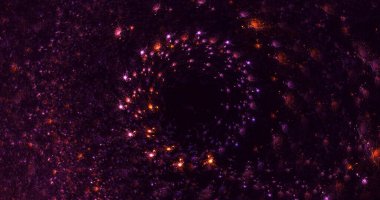 3D elle işleme teknolojisi soyut fraktal arkaplan. Bu AI Generatd illüstrasyonu değil.