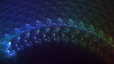 3D elle işleme teknolojisi soyut fraktal arkaplan. Bu AI Generatd illüstrasyonu değil.