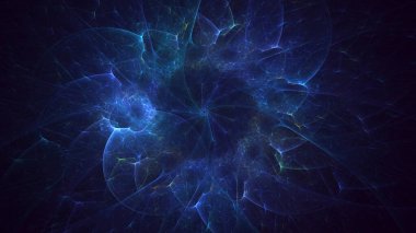 3D elle işleme teknolojisi soyut fraktal arkaplan. Bu AI Generatd illüstrasyonu değil.