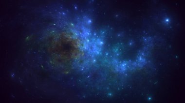 3D elle işleme teknolojisi soyut fraktal arkaplan. Bu AI Generatd illüstrasyonu değil.