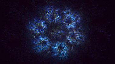 3D elle işleme teknolojisi soyut fraktal arkaplan. Bu AI Generatd illüstrasyonu değil.