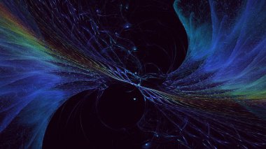 3D elle işleme teknolojisi soyut fraktal arkaplan. Bu AI Generatd illüstrasyonu değil.