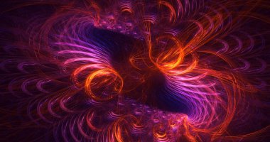 3D elle işleme teknolojisi soyut fraktal arkaplan. Bu AI Generatd illüstrasyonu değil.