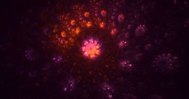 3D elle işleme teknolojisi soyut fraktal arkaplan. Bu AI Generatd illüstrasyonu değil.