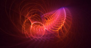 3D elle işleme teknolojisi soyut fraktal arkaplan. Bu AI Generatd illüstrasyonu değil.