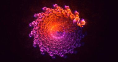 3D elle işleme teknolojisi soyut fraktal arkaplan. Bu AI Generatd illüstrasyonu değil.